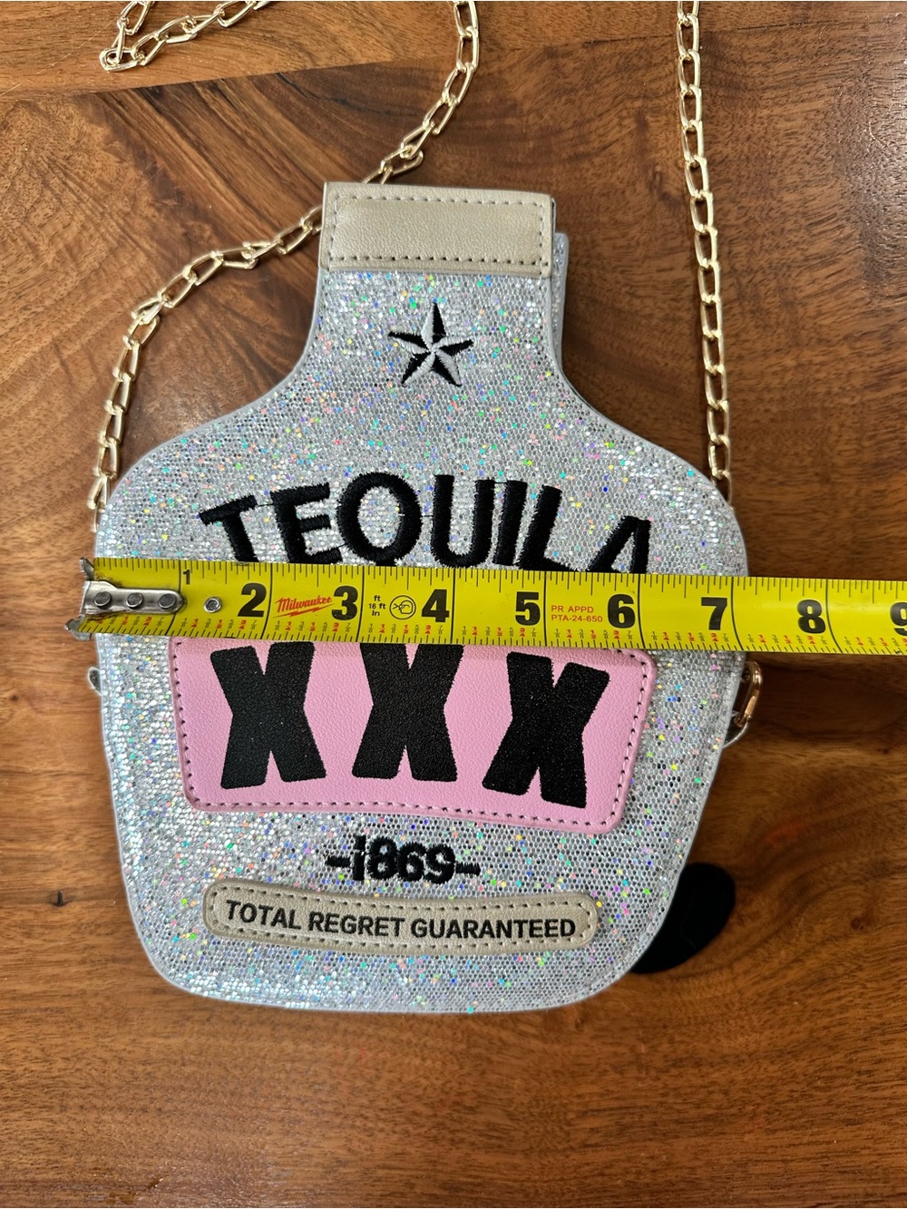 Glitter Tequila Bottle Crossbody Bag - Picture 5 of 7